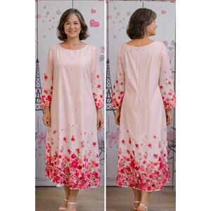 #141 MSRP $60 GRACE KARIN BORDER PRINT FLORAL KAFTAN MAXI ♡SIZE 18♡